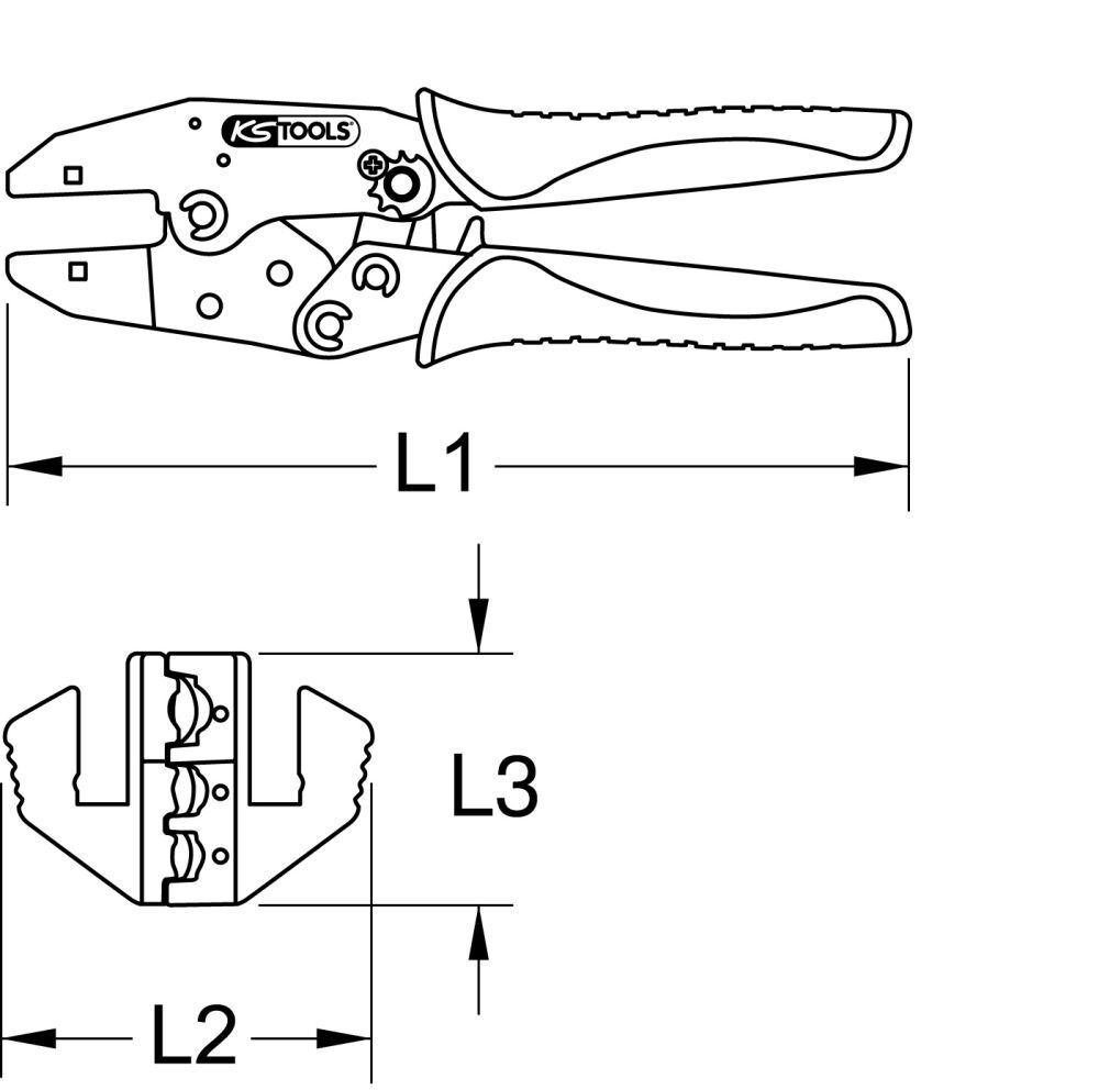KS TOOLS Crimpzange 220mm für isolierte Kabelschuhe KS TOOLS Crimpzange 220mm für isolierte Kabelschuhe