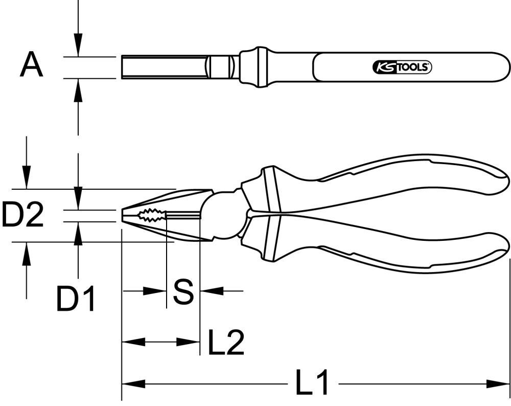 KS TOOLS ERGOTORQUE VDE Kombizange 170mm Produktbild KS TOOLS ERGOTORQUE VDE Kombizange 170mm