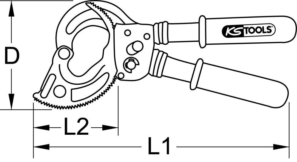 KS TOOLS Ratschenkabelschere mit Schutzisolierung 530mm Produktbild KS TOOLS Ratschenkabelschere mit Schutzisolierung 530mm bild 2