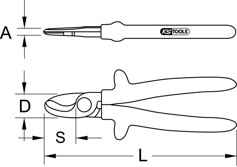 KS TOOLS 1000V Einhand-Kabelschneider 215mm Produktbild KS TOOLS 1000V Einhand-Kabelschneider 215mm bild 2