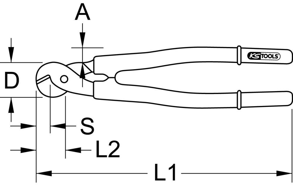 KS Tools Drahtseil Kabelschere mit Schutzisolierung 600mm Produktbild KS Tools Drahtseil Kabelschere mit Schutzisolierung 600mm bild 2