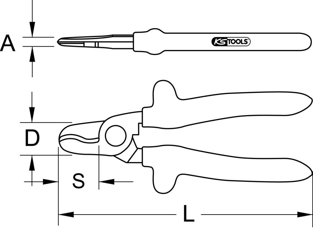 KS TOOLS 1000V Einhand-Kabelschneider 165mm Produktbild KS TOOLS 1000V Einhand-Kabelschneider 165mm bild 2