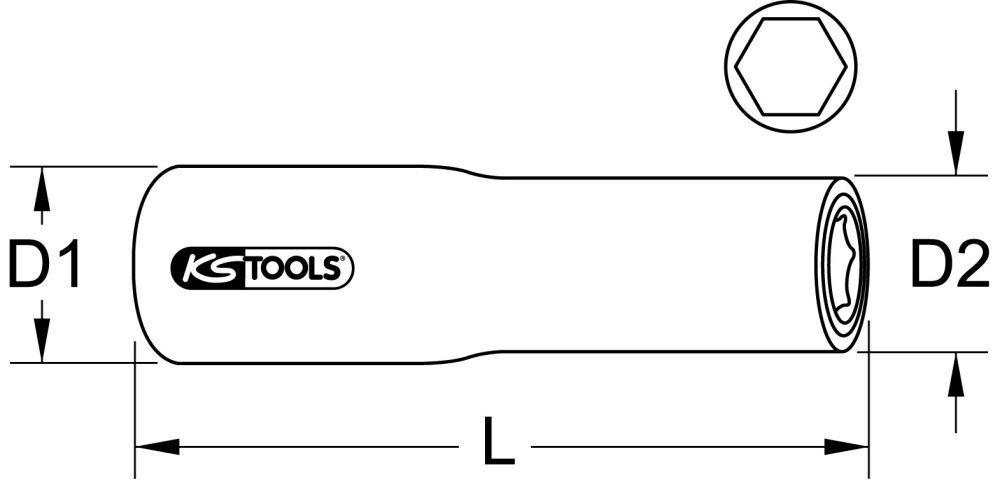 KS Tools 1/2" Stecknuss mit Schutzisolierung 32mm, lang KS Tools 1/2" Stecknuss mit Schutzisolierung 32mm, lang