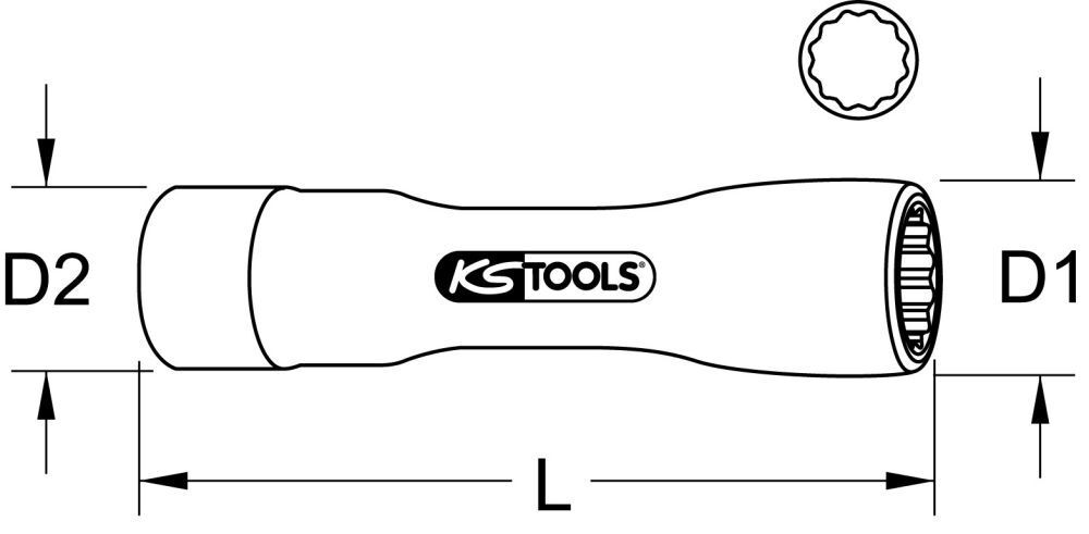 KS Tools 3/8" Stecknuss mit Schutzisolierung, XL, 22mm Produktbild KS Tools 3/8" Stecknuss mit Schutzisolierung, XL, 22mm bild 2