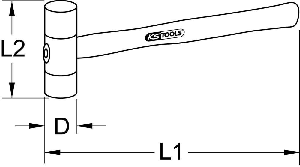 KS Tools Kunststoffhammer, 340g Produktbild KS Tools Kunststoffhammer, 340g bild 2