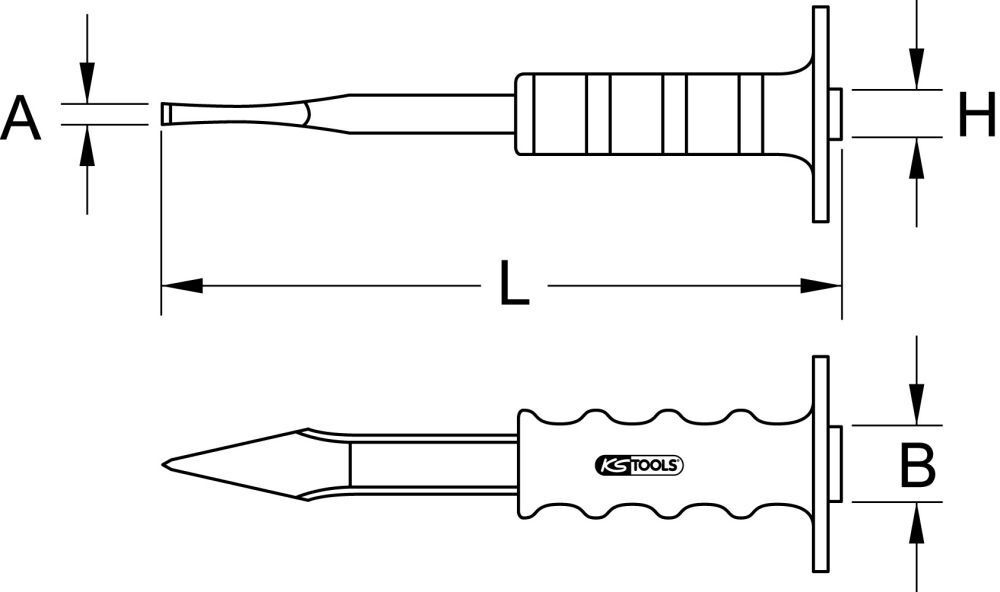 KS Tools Kreuzmeißel mit Handschutzgriff flach oval 300 mm Produktbild KS Tools Kreuzmeißel mit Handschutzgriff flach oval 300 mm bild 2