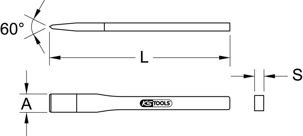 KS Tools Maurermeißel 8-kant 30 x 500 mm Produktbild KS Tools Maurermeißel 8-kant 30 x 500 mm bild 2