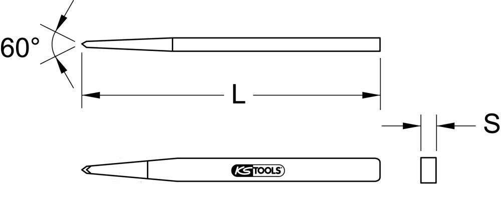 KS Tools Fliesenspitzmeißel 4-kant 10 x 250 mm Produktbild KS Tools Fliesenspitzmeißel 4-kant 10 x 250 mm bild 2