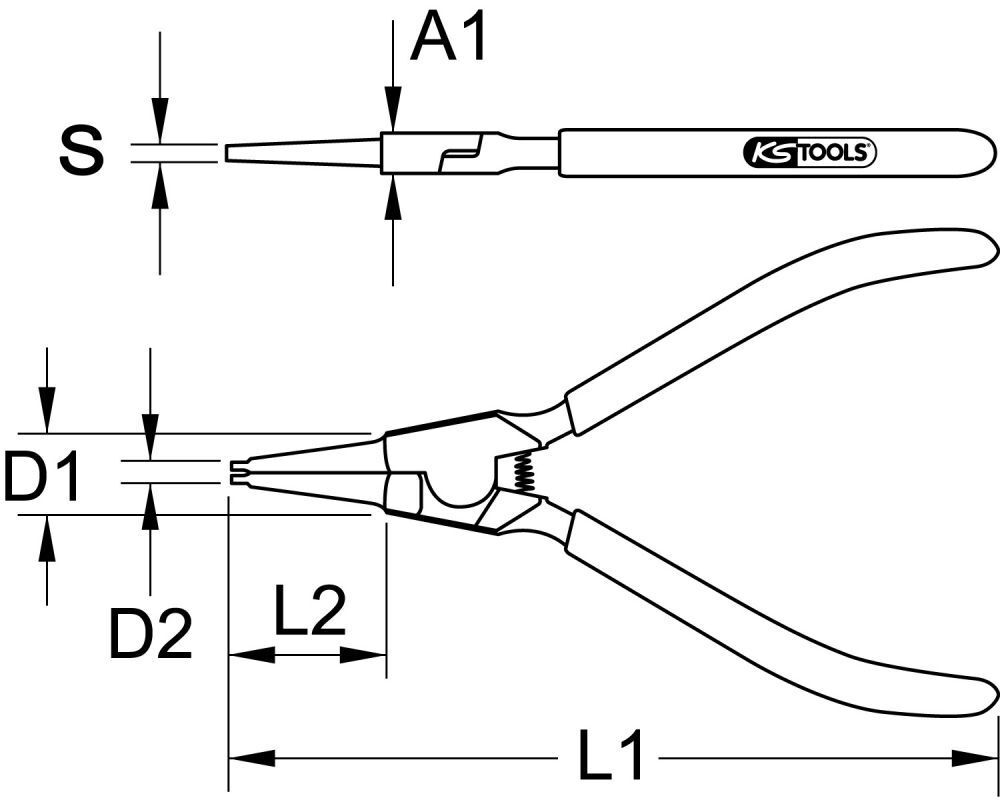 KS Tools Seegeringzange für Außensicherungsringe 130mm KS Tools Seegeringzange für Außensicherungsringe 130mm