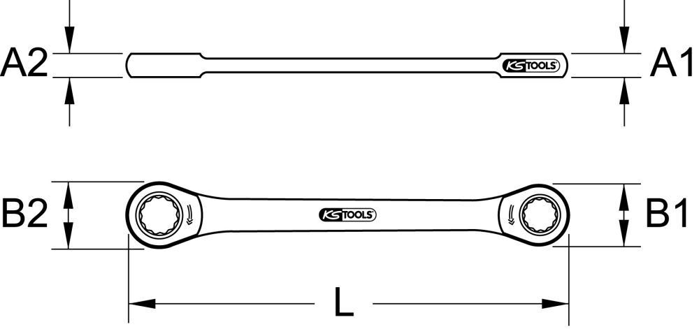 KS Tools GEARplus Doppel Ratschenringschlüssel 11/16 Zoll x 3/4 Zoll Produktbild KS Tools GEARplus Doppel Ratschenringschlüssel 11/16 Zoll x 3/4 Zoll bild 2