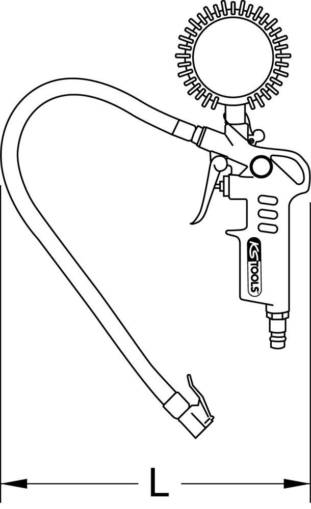 KS Tools Geeichter Druckluft-Reifenfüllmesser, 0-10 bar Produktbild KS Tools Geeichter Druckluft-Reifenfüllmesser, 0-10 bar bild 2