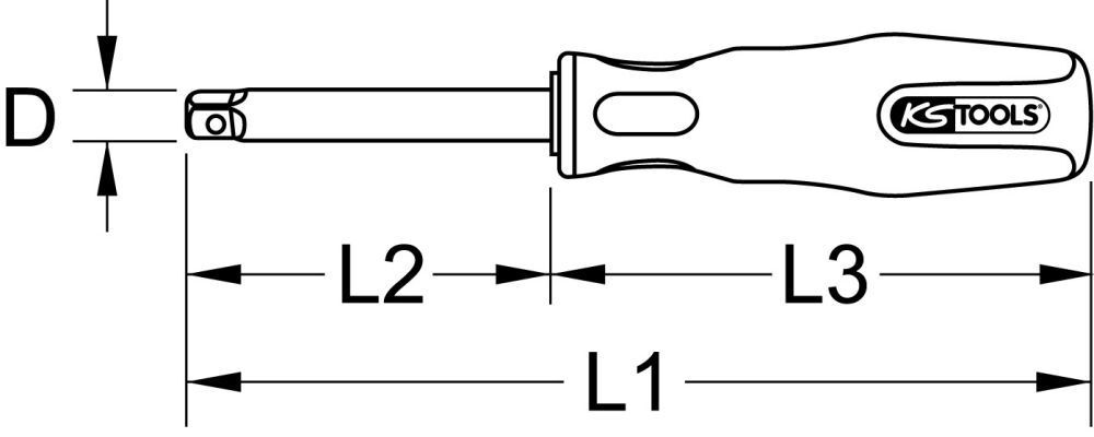 KS Tools 1/4" Vierkant-Schraubendreher, 150mm KS Tools 1/4" Vierkant-Schraubendreher, 150mm