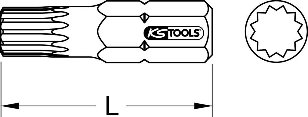 KS Tools 1/4 Zoll CLASSIC Bit XZN 25mm M4 Produktbild KS Tools 1/4 Zoll CLASSIC Bit XZN 25mm M4 bild 2