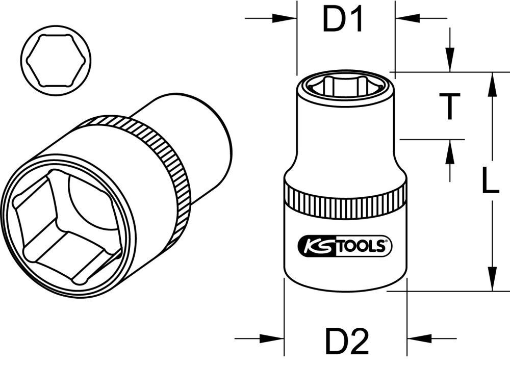 KS Tools 3/4" CLASSIC Sechskant Stecknuss kurz 1 7/8" KS Tools 3/4" CLASSIC Sechskant Stecknuss kurz 1 7/8"