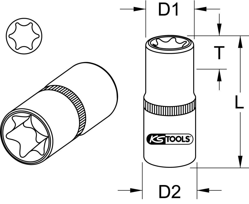 KS Tools 3/8" Torx E Stecknuss E20 KS Tools 3/8" Torx E Stecknuss E20