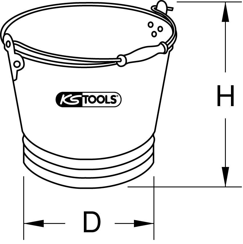 KS Tools Funkenfreier Eimer aus Aluminium 12l Produktbild KS Tools Funkenfreier Eimer aus Aluminium 12l bild 2