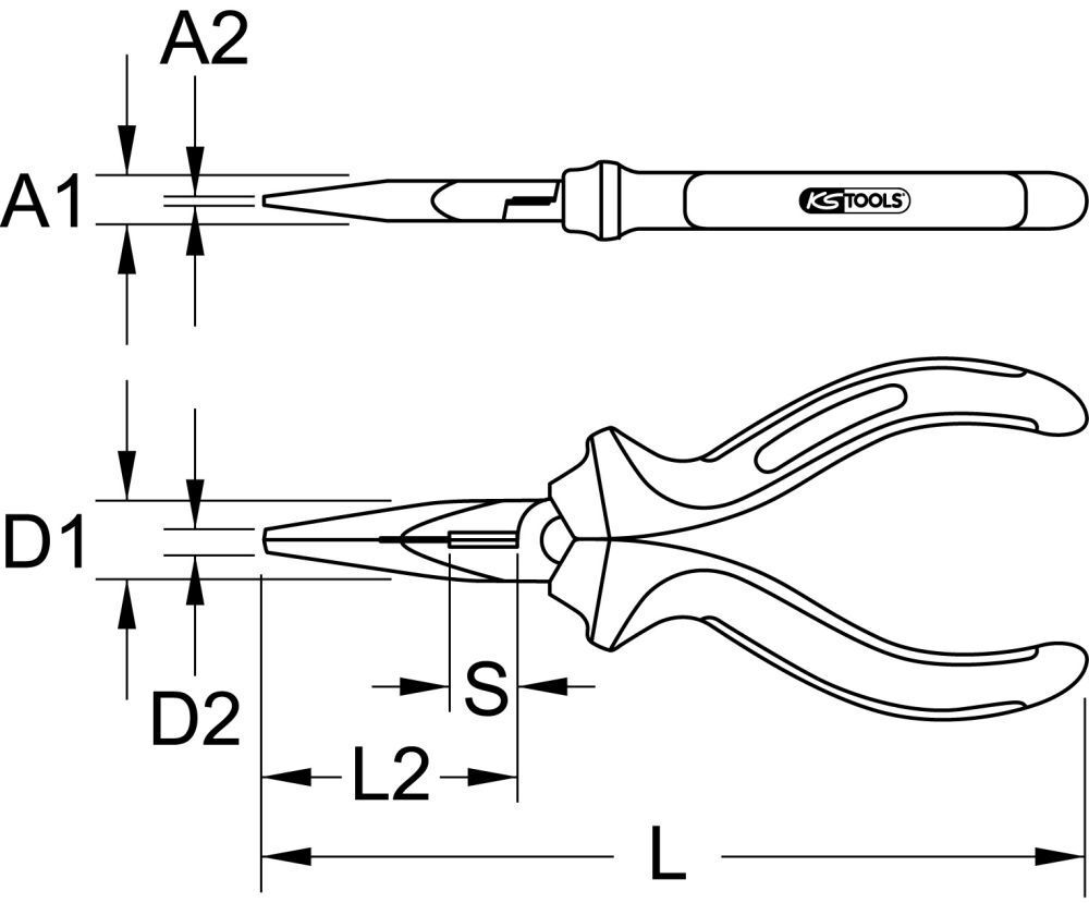 KS Tools BERYLLIUMplus Telefonzange 180 mm Produktbild KS Tools BERYLLIUMplus Telefonzange 180 mm bild 2