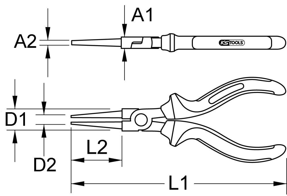 KS Tools BERYLLIUMplus Rundzange 200 mm Produktbild KS Tools BERYLLIUMplus Rundzange 200 mm bild 2