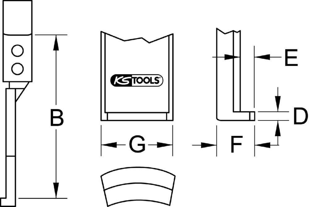 KS Tools Abzieherhaken Ganzstahlausführung Spanntiefe B 45mm