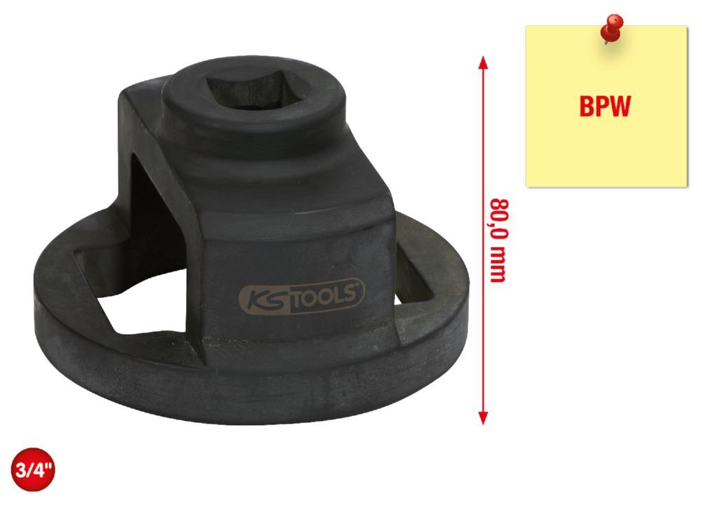 Produktbild 3/4" Achsmuttern-Schlüssel für BPW, 80mm bild 2