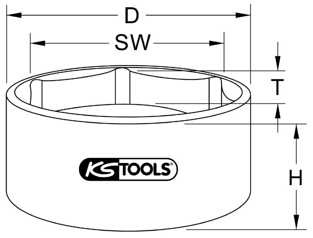 Produktbild 1" Achsmuttern-Schlüssel, 6-kant, kurz, 170mm bild 3