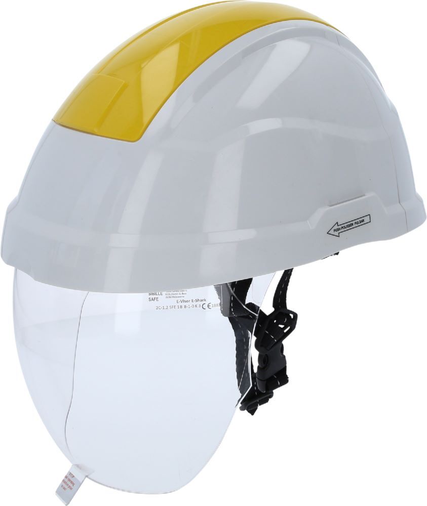 Produktbild KS Tools Arbeits Schutzhelm mit Gesichtsschutz Kopfband 530 bis 630 mm gelb