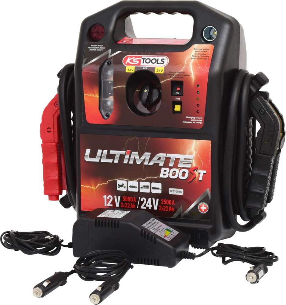 KS Tools Starthilfegerät mobil 1700A Batterie Booster 12 Volt und 24 Volt Produktbild KS Tools Starthilfegerät mobil 1700A Batterie Booster 12 Volt und 24 Volt