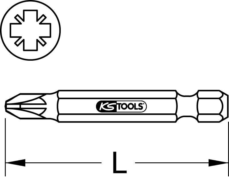 KS Tools 1/4 Zoll Bit PZ Länge 75mm Profilgröße PZ1 Produktbild KS Tools 1/4 Zoll Bit PZ Länge 75mm Profilgröße PZ1 bild 2