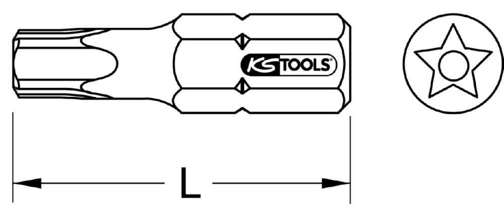 KS Tools 1/4 Zoll Bit für Fünfstern Bohrung TS15 5er Pack Produktbild KS Tools 1/4 Zoll Bit für Fünfstern Bohrung TS15 5er Pack bild 2