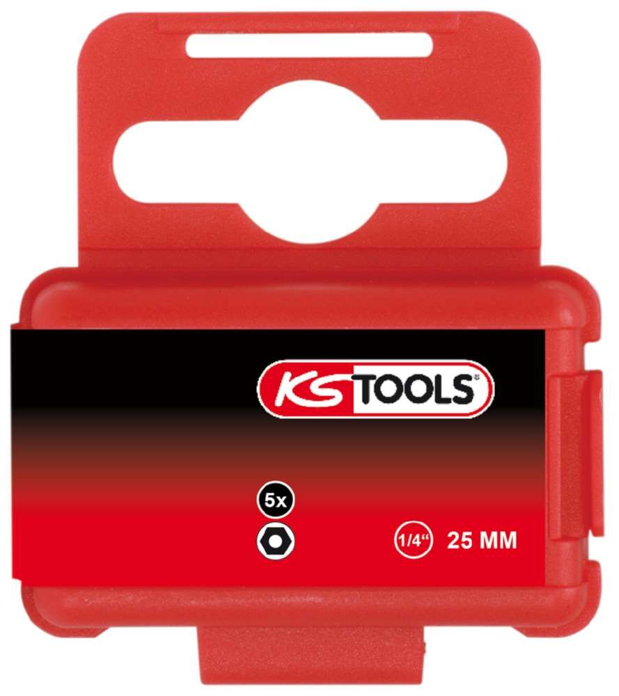 KS Tools 1/4 Zoll Bit Innensechskant Bohrung Länge 25mm Profilgröße 3/32 Zoll 5er Pack Produktbild KS Tools 1/4 Zoll Bit Innensechskant Bohrung Länge 25mm Profilgröße 3/32 Zoll 5er Pack