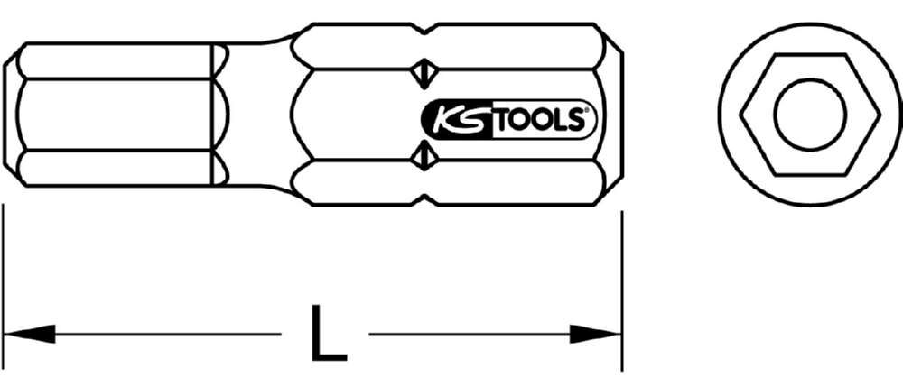 KS Tools 1/4 Zoll Bit Innensechskant Bohrung Länge 25mm Profilgröße 1/4 Zoll 5er Pack Produktbild KS Tools 1/4 Zoll Bit Innensechskant Bohrung Länge 25mm Profilgröße 1/4 Zoll 5er Pack bild 2