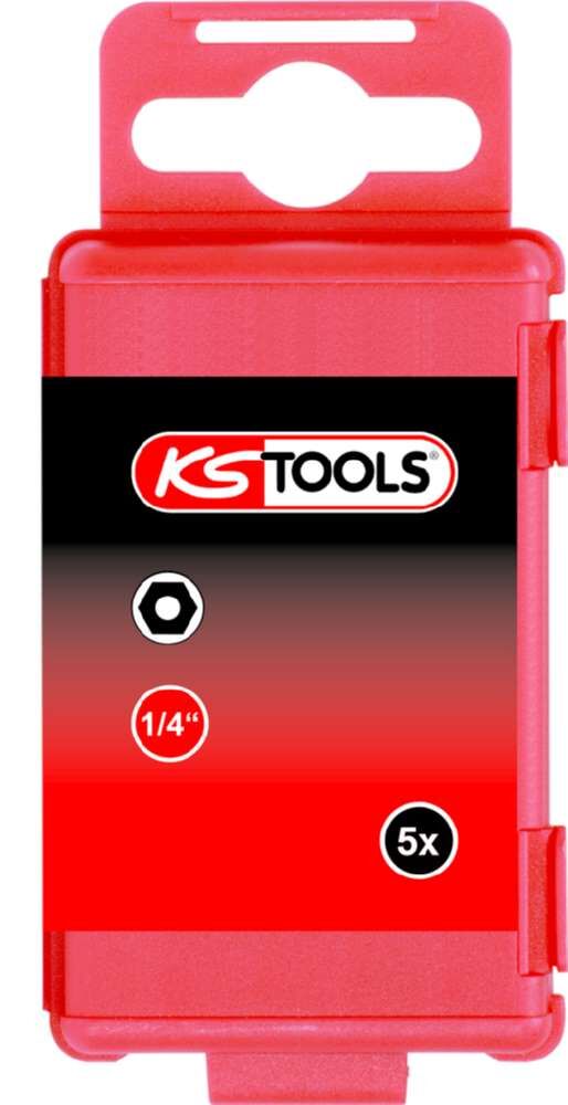 KS Tools 1/4 Zoll Bit Innensechskant Bohrung Profilgröße 2,5mm 5er Pack Produktbild KS Tools 1/4 Zoll Bit Innensechskant Bohrung Profilgröße 2,5mm 5er Pack