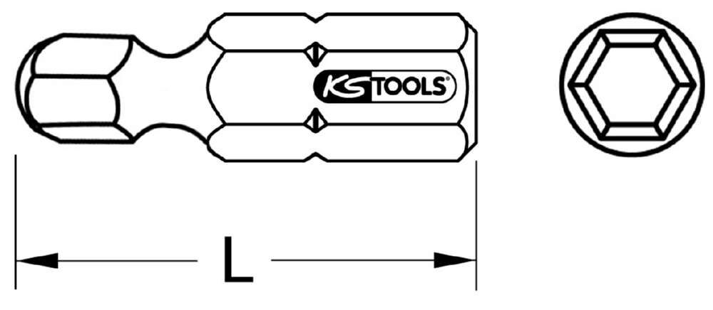 KS Tools 1/4 Zoll Bit Innensechskant Länge 25mm Kugelkopf Profilgröße 4mm 5er Pack KS Tools 1/4 Zoll Bit Innensechskant Länge 25mm Kugelkopf Profilgröße 4mm 5er Pack