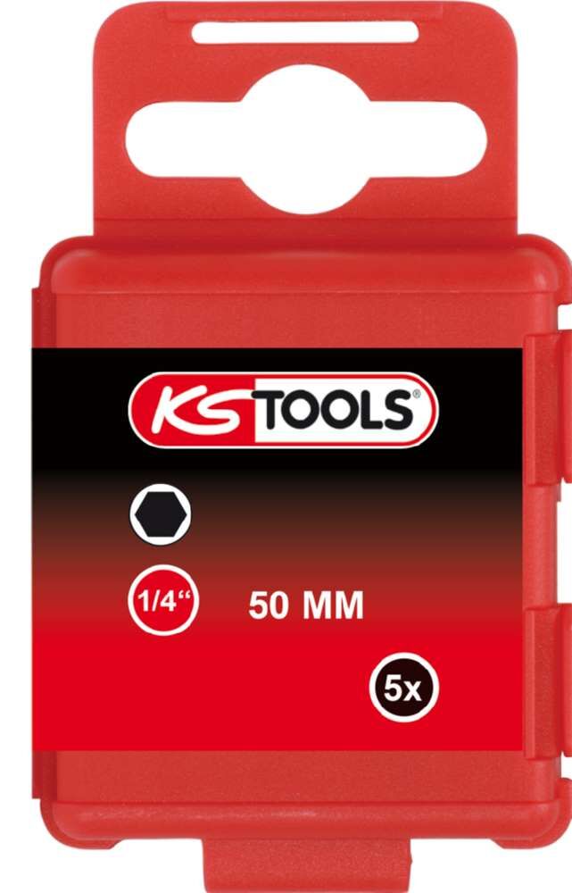 KS Tools 1/4 Zoll Bit Innensechskant Länge 50mm Profilgröße 10mm 5er Pack Produktbild KS Tools 1/4 Zoll Bit Innensechskant Länge 50mm Profilgröße 10mm 5er Pack