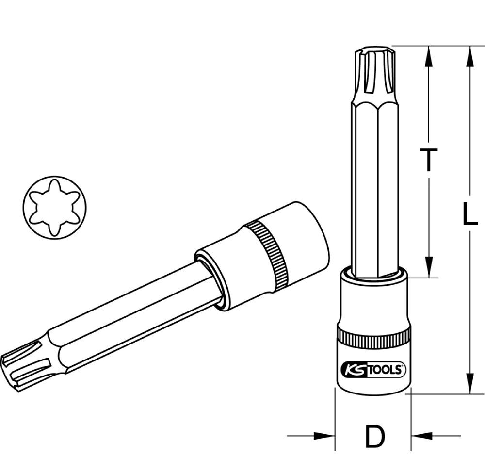 Produktbild 1/2" Bit-Stecknuss für RIBE®-Schrauben, mittel, M6 bild 4