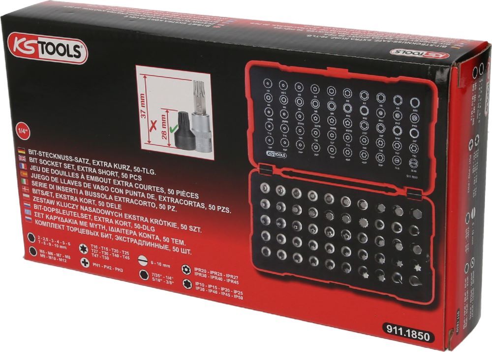 KS Tools Bit-Stecknuss-Satz extra kurz 50 Teile 1/4 Zoll Produktbild KS Tools Bit-Stecknuss-Satz extra kurz 50 Teile 1/4 Zoll bild 5