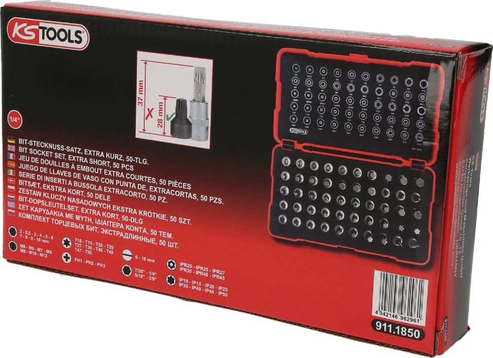 KS Tools Bit-Stecknuss-Satz extra kurz 50 Teile 1/4 Zoll Produktbild KS Tools Bit-Stecknuss-Satz extra kurz 50 Teile 1/4 Zoll bild 6