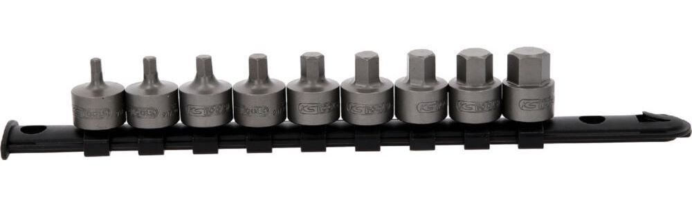Produktbild KS Tools Bit Stecknuss Satz Innensechskant kurz 4 bis 14 mm 9 teilig