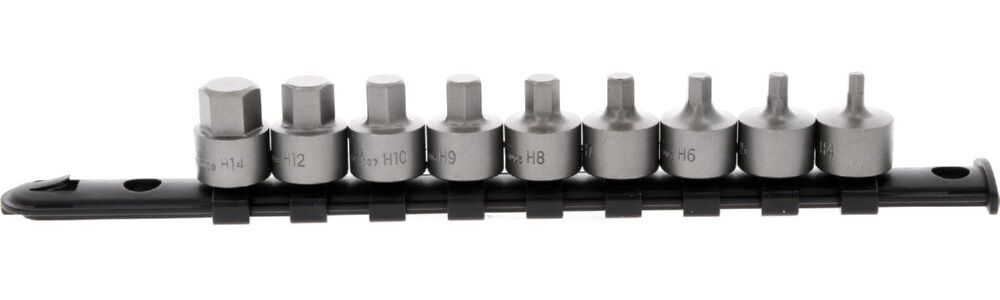 Produktbild 3/8" Bit-Stecknuss-Satz Innensechskant, kurz, 9-tlg, 4-14mm bild 3