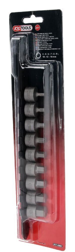 Produktbild 3/8" Bit-Stecknuss-Satz Innensechskant, kurz, 9-tlg, 4-14mm bild 4