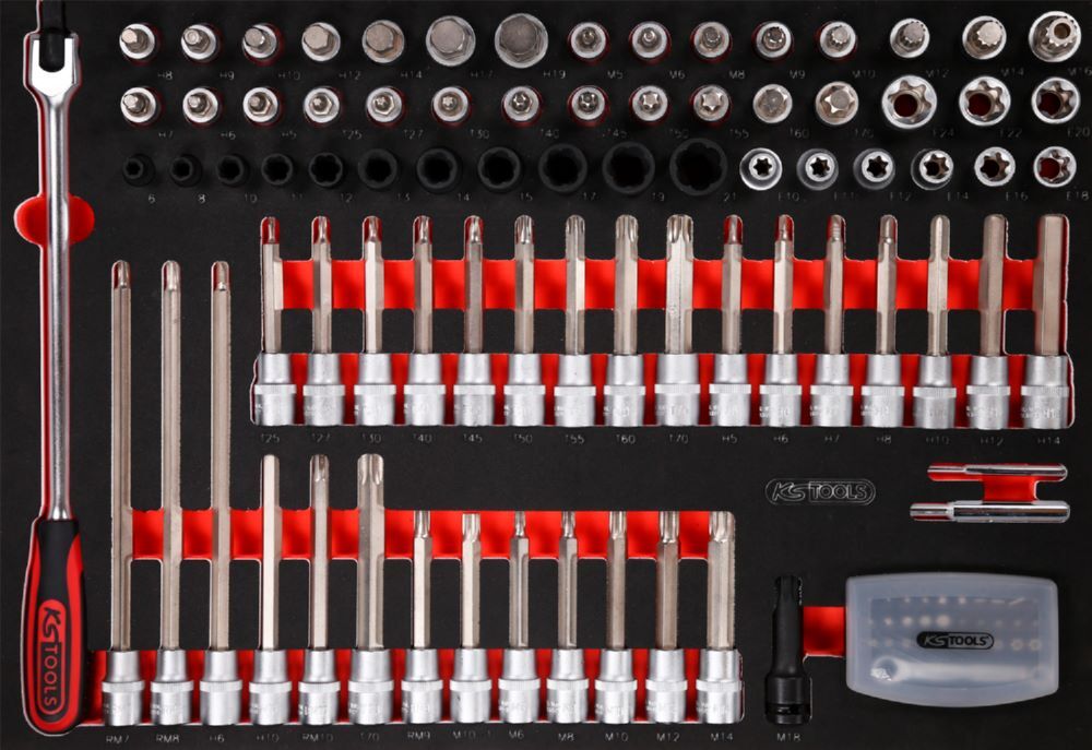 Produktbild KS Tools Bit Stecknuss Satz 1/2 Zoll 1/1 Systemeinlage 111 teilig