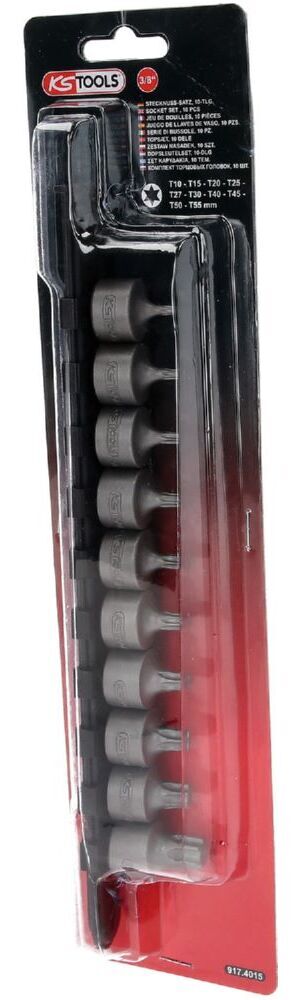 Produktbild 3/8" Bit-Stecknuss-Satz Torx, kurz, 10-tlg T10-T55 bild 3