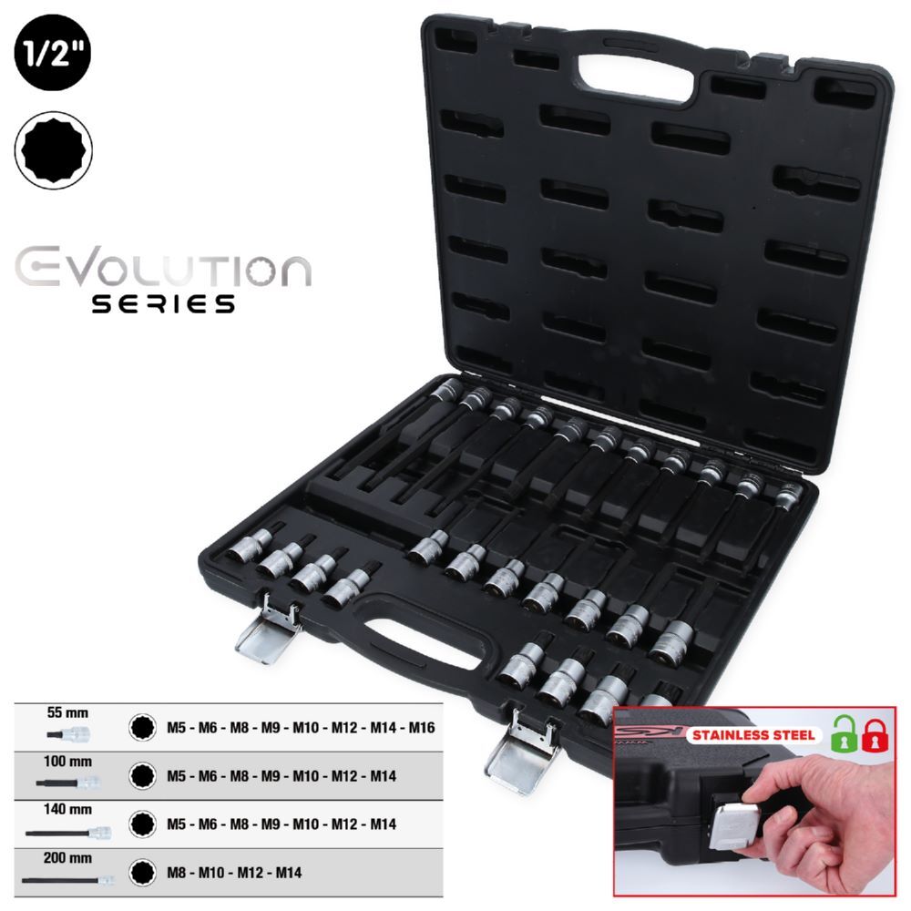 Produktbild 1/2" Bit-Stecknuss-Satz für Vielzahn (XZN)-Schrauben, 26-tlg bild 2