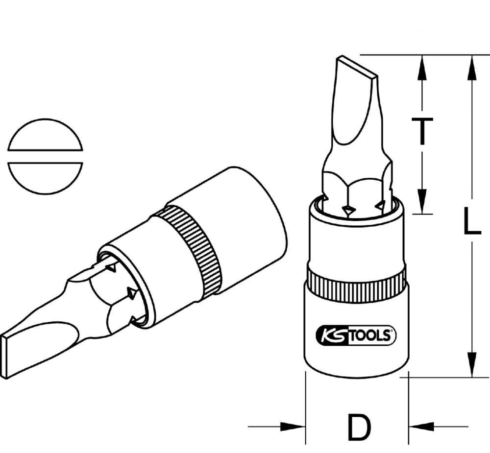 KS Tools 1/2 Zoll Bit-Stecknuss Schlitz 7 mm Gesamtlänge 60 mm Produktbild KS Tools 1/2 Zoll Bit-Stecknuss Schlitz 7 mm Gesamtlänge 60 mm bild 2
