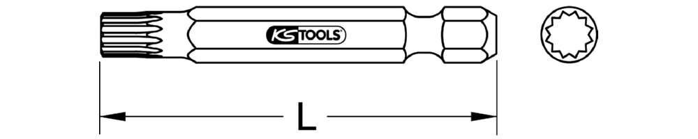 KS Tools 1/4 Zoll Bit XZN Länge 50mm Profilgröße M3 Produktbild KS Tools 1/4 Zoll Bit XZN Länge 50mm Profilgröße M3 bild 2