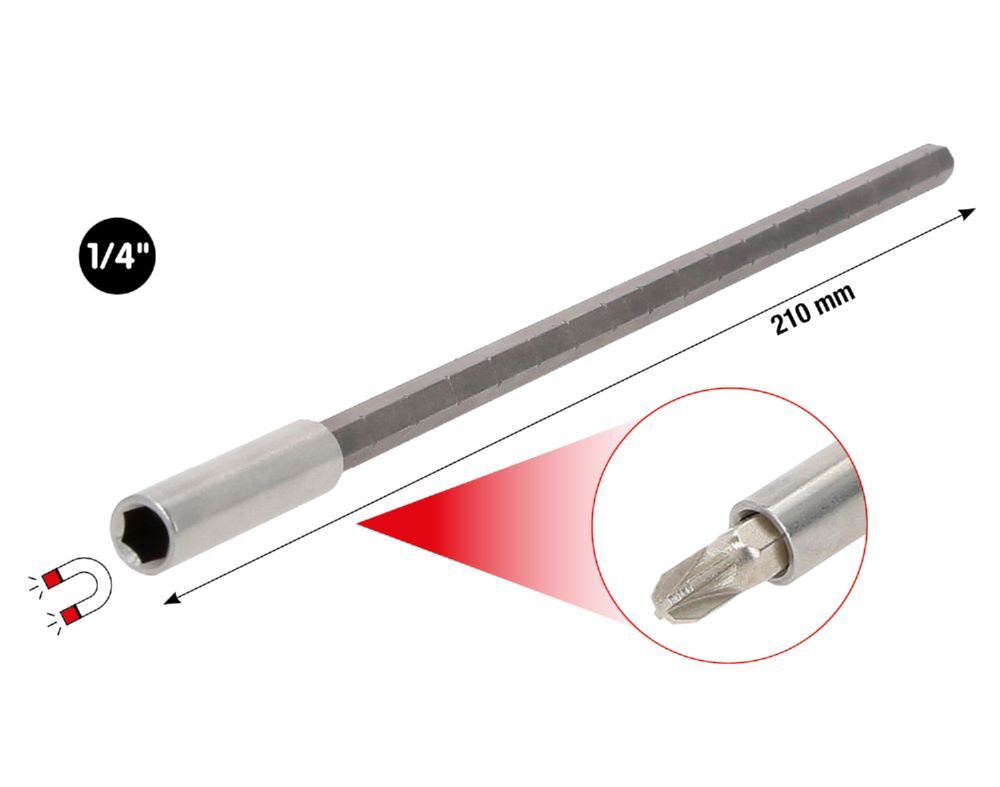 KS Tools Bithalter Gesamtlänge 210 mm 1/4 Zoll KS Tools Bithalter Gesamtlänge 210 mm 1/4 Zoll
