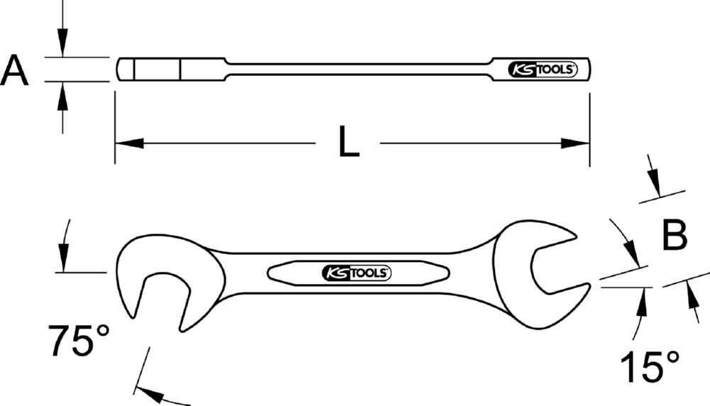 KS Tools BRONZEplus Blech Doppel Maulschlüssel klein 9 mm Produktbild KS Tools BRONZEplus Blech Doppel Maulschlüssel klein 9 mm bild 2