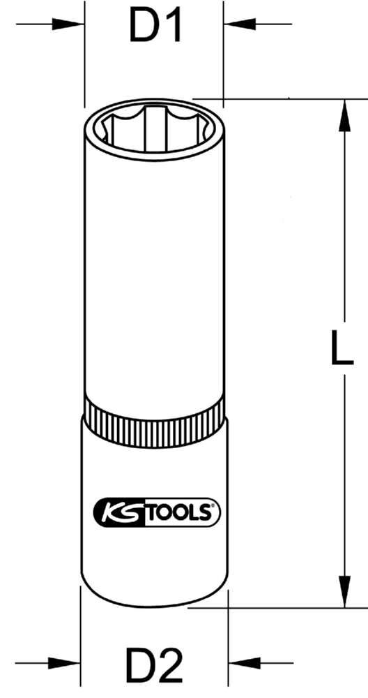 Produktbild KS Tools BRONZEplus Stecknuss 1/2 Zoll Schlüsselweite 17 mm 6-kant lang bild 2