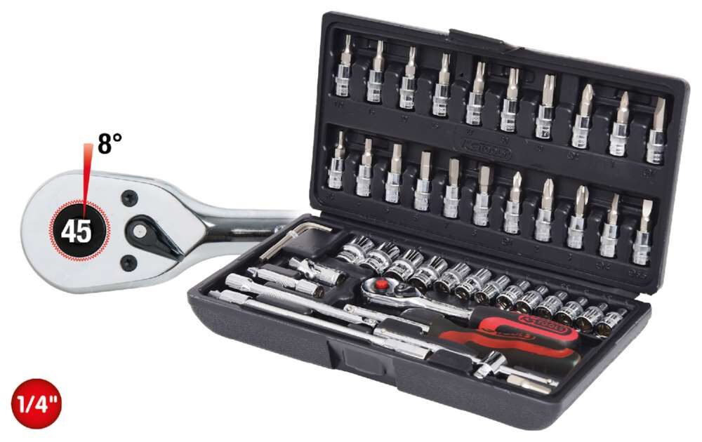 KS Tools 1/4 Zoll CHROME+ Steckschlüssel-Satz 48 Teile Produktbild KS Tools 1/4 Zoll CHROME+ Steckschlüssel-Satz 48 Teile