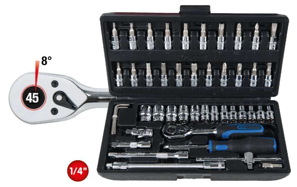 KS Tools 1/4 Zoll CHROME+ Steckschlüssel-Satz 48 Teile Produktbild KS Tools 1/4 Zoll CHROME+ Steckschlüssel-Satz 48 Teile bild 2